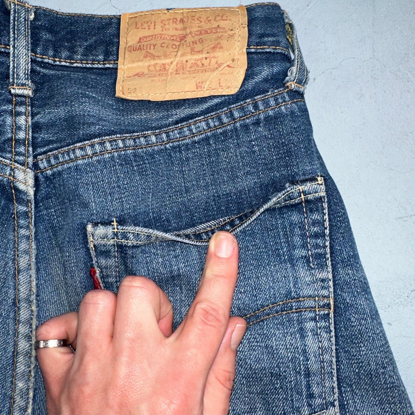 Levis 501 Big E Vintage 60s Redline Selvedge USA XX 1960s Jeans 66 Act 26x24