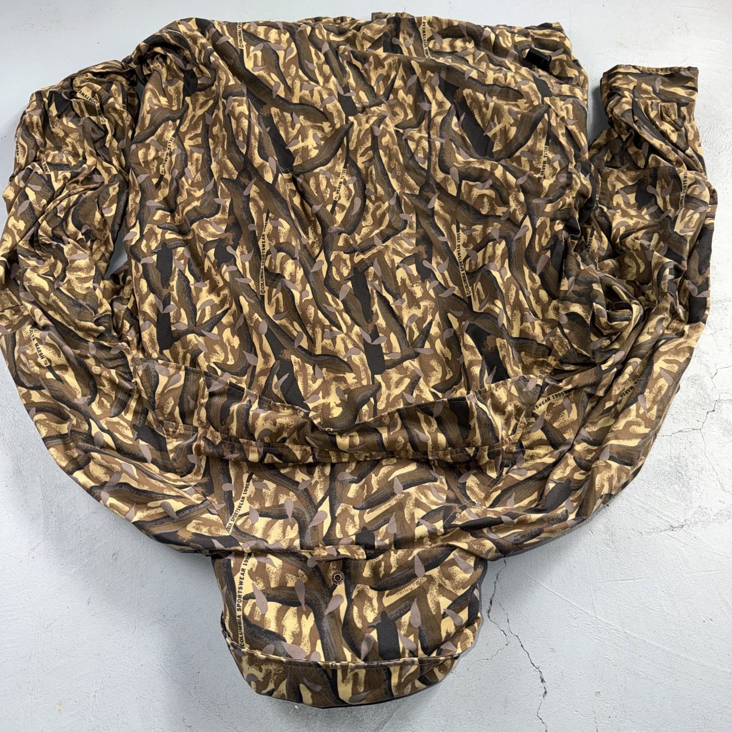 Vintage Columbia Delta Marsh Camo Jacket Men's Large Full Zip Hunting 1995