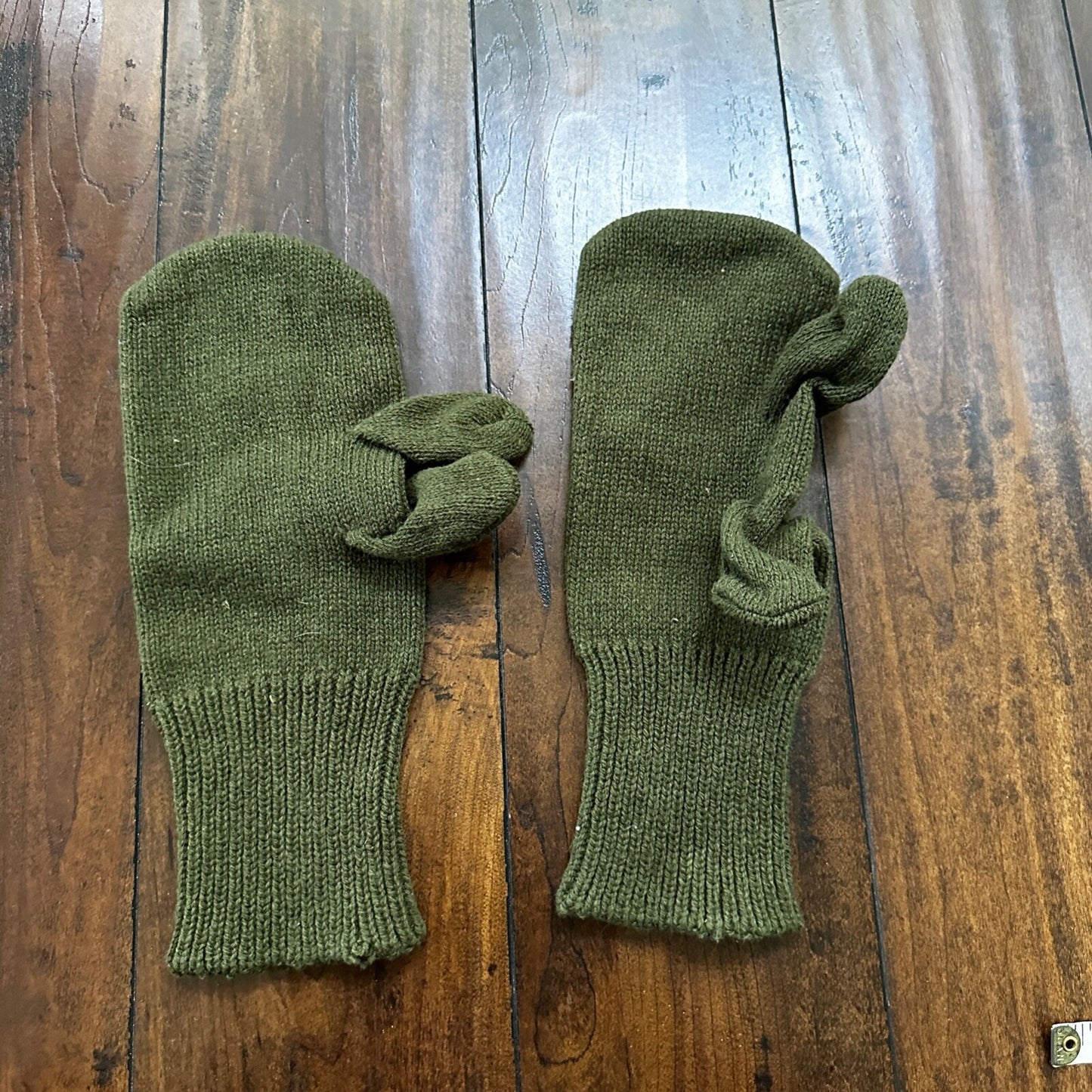 VTG 1970s DSA 74 Trigger Finger Mitten Inserts US Army Military Wool Knit Medium