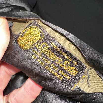 VTG 1930s Mens 1 PC Suit Tuxedo Coat Jacket Black 20s Antique Skinners Satin