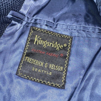 Kingsridge Blazer Mens 40 Blue Vintage Sport Coat Suit Jacket Union USA 1970s