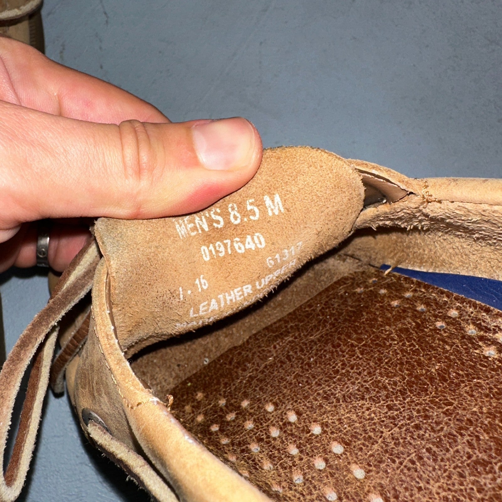 Sperry Top Sider Loafer 8.5 M Sahara 2-Eye Boat Shoes Tan Leather Men