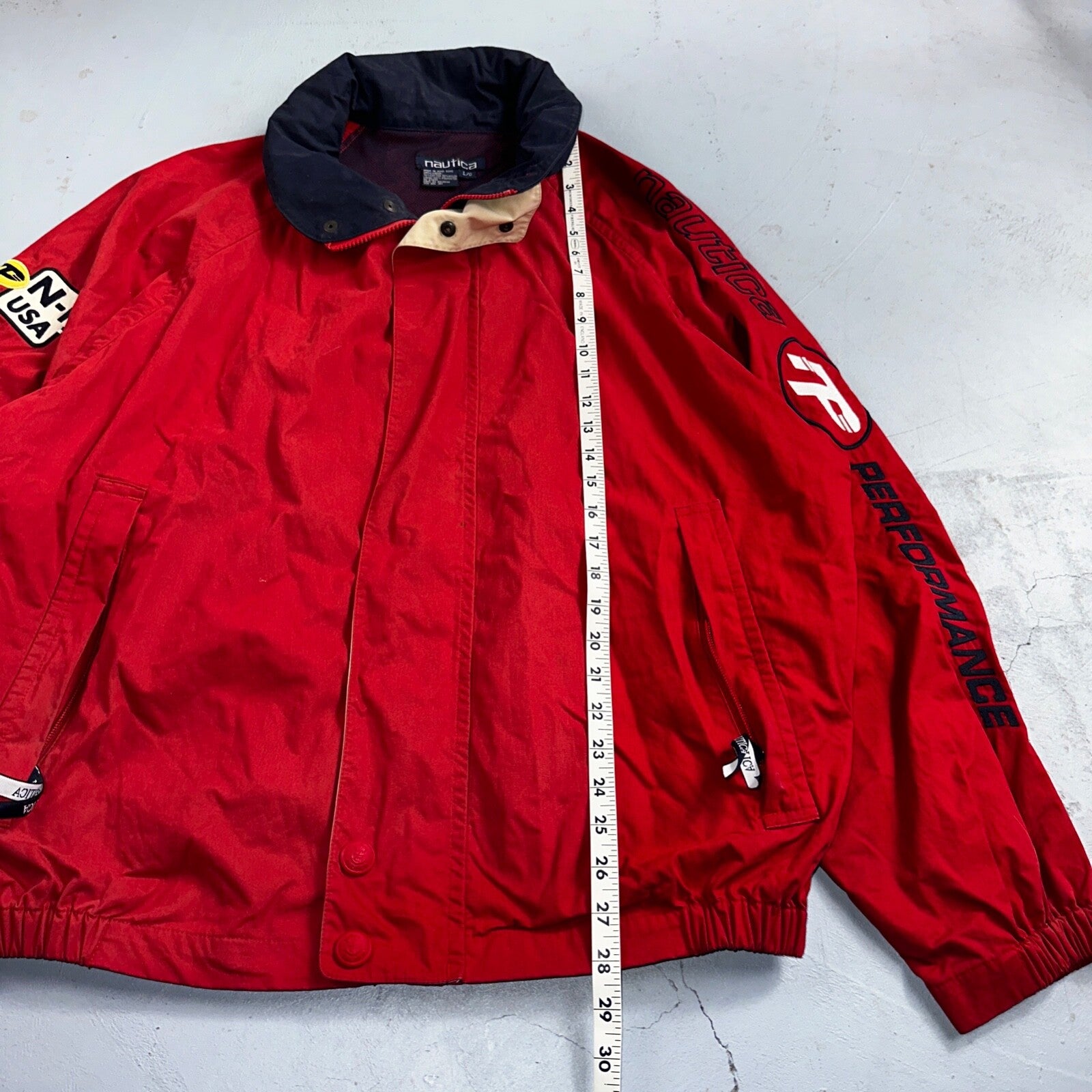 Nautica Jacket Adult Large Full Zip USA 90s Performance Mens N1 Red Rare
