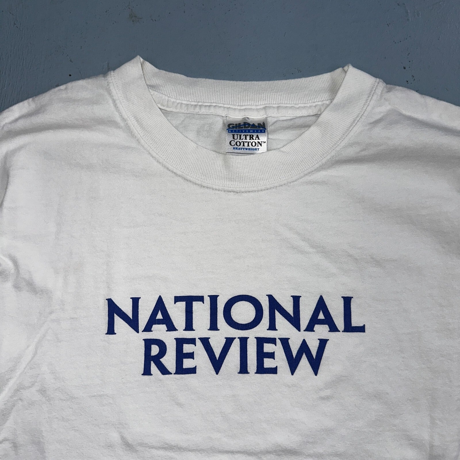 National Review Gildan Y2K VTG T Shirt White XL Graphic Text Quote Travel Music