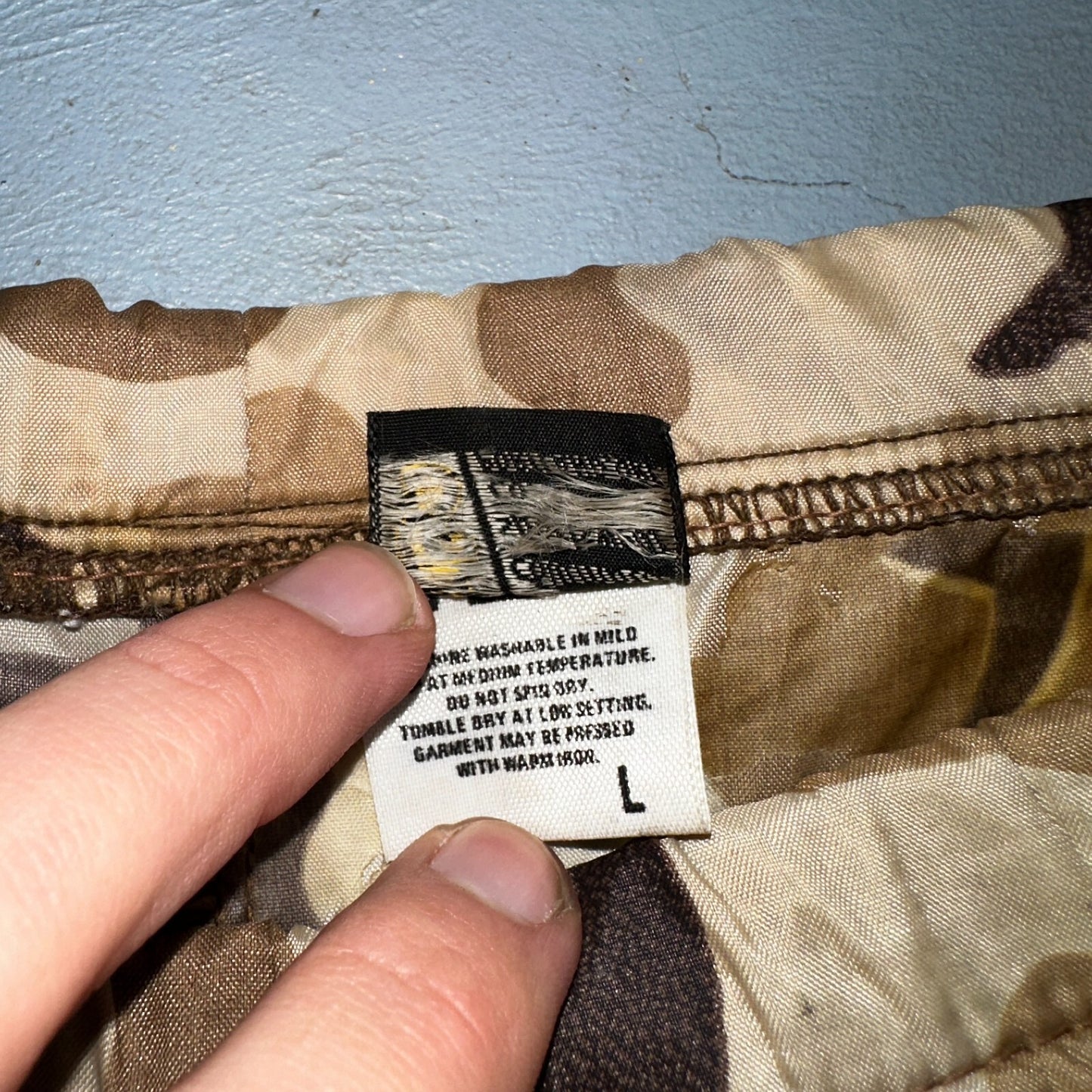 Columbia 1970s VTG Mens Size Large Duck Camo Nylon Rain Pants 70s Rare Black