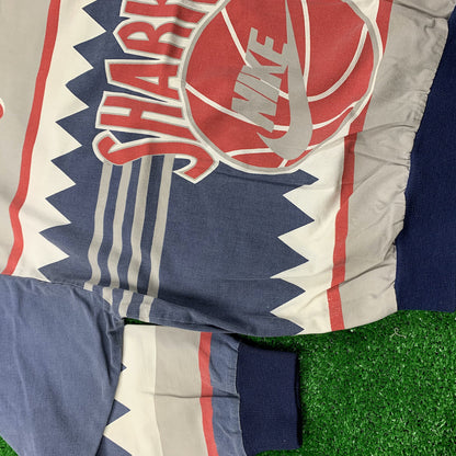 Nike Vintage Sweatshirt Mens T Shirt Sharks Crewneck AOP Basketball Jordan RARE