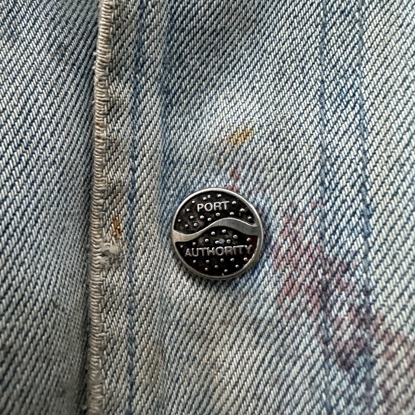 Vintage Oregon 90s Denim Varsity Jacket Bomber Salem Auto NASCAR Racing Thrashed