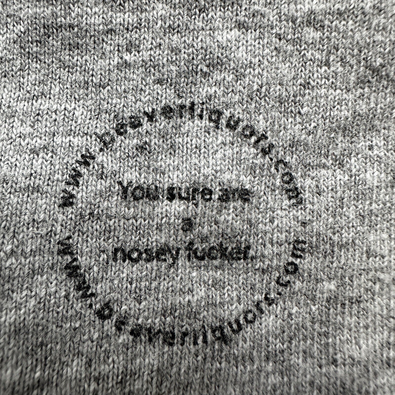 Vintage Nosey F*cker Funny Humor Adult Skateboard Y2K Rap Tee Small T Shirt Text