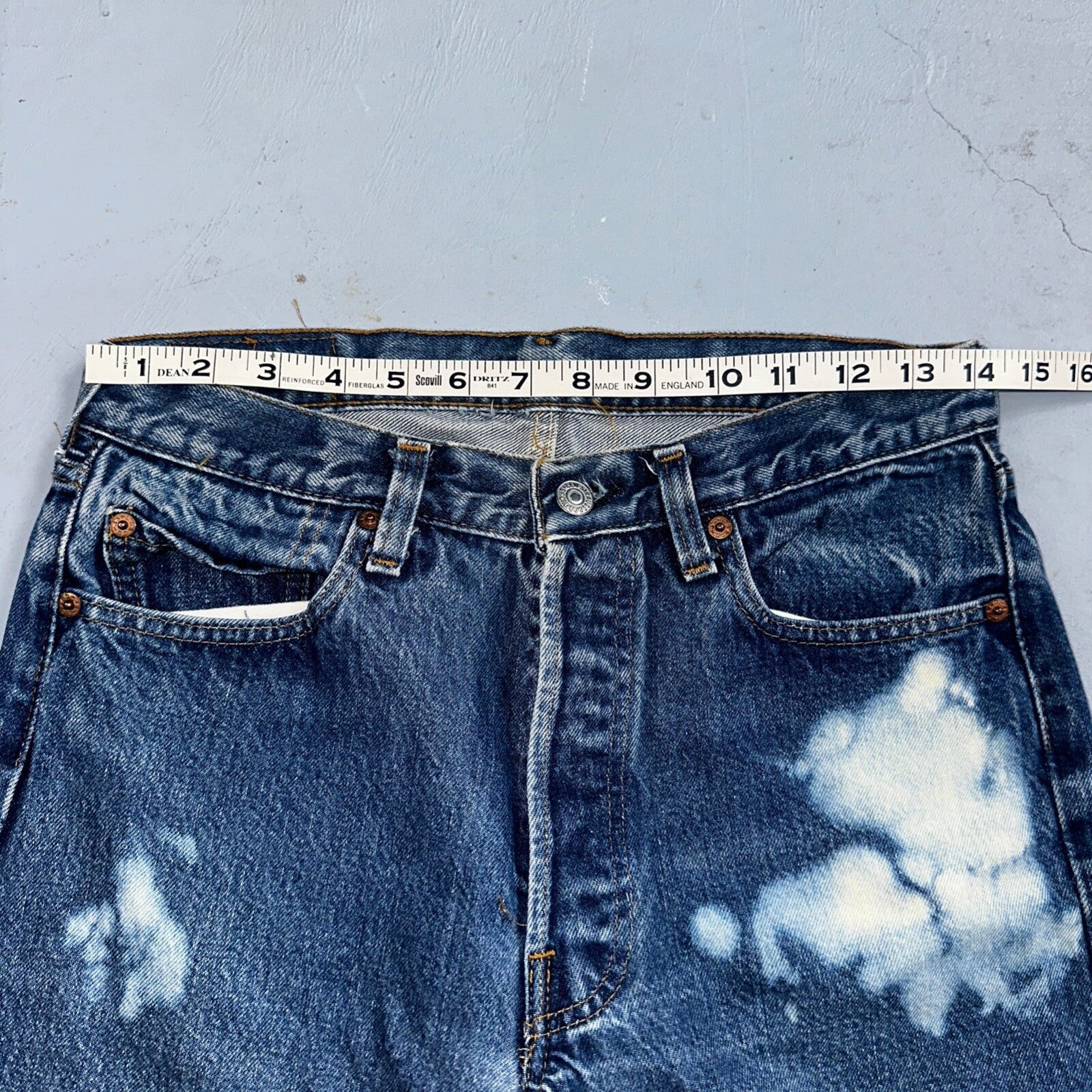 Levis 501 Vintage 80s Redline Selvedge USA XX Jeans Bleach Wash 30x34 Act 28x30