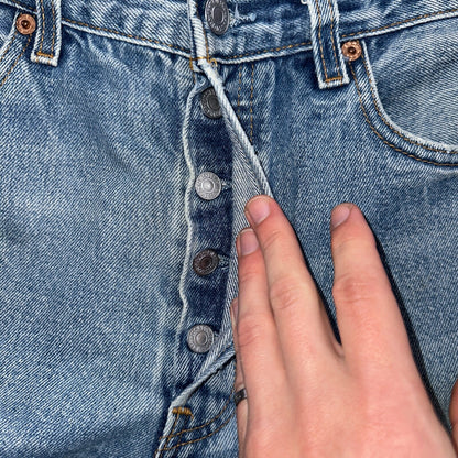 Levis 501 Vintage 90s XX Straight Leg Jeans Blue Light Wash 33x32 Act 31x24