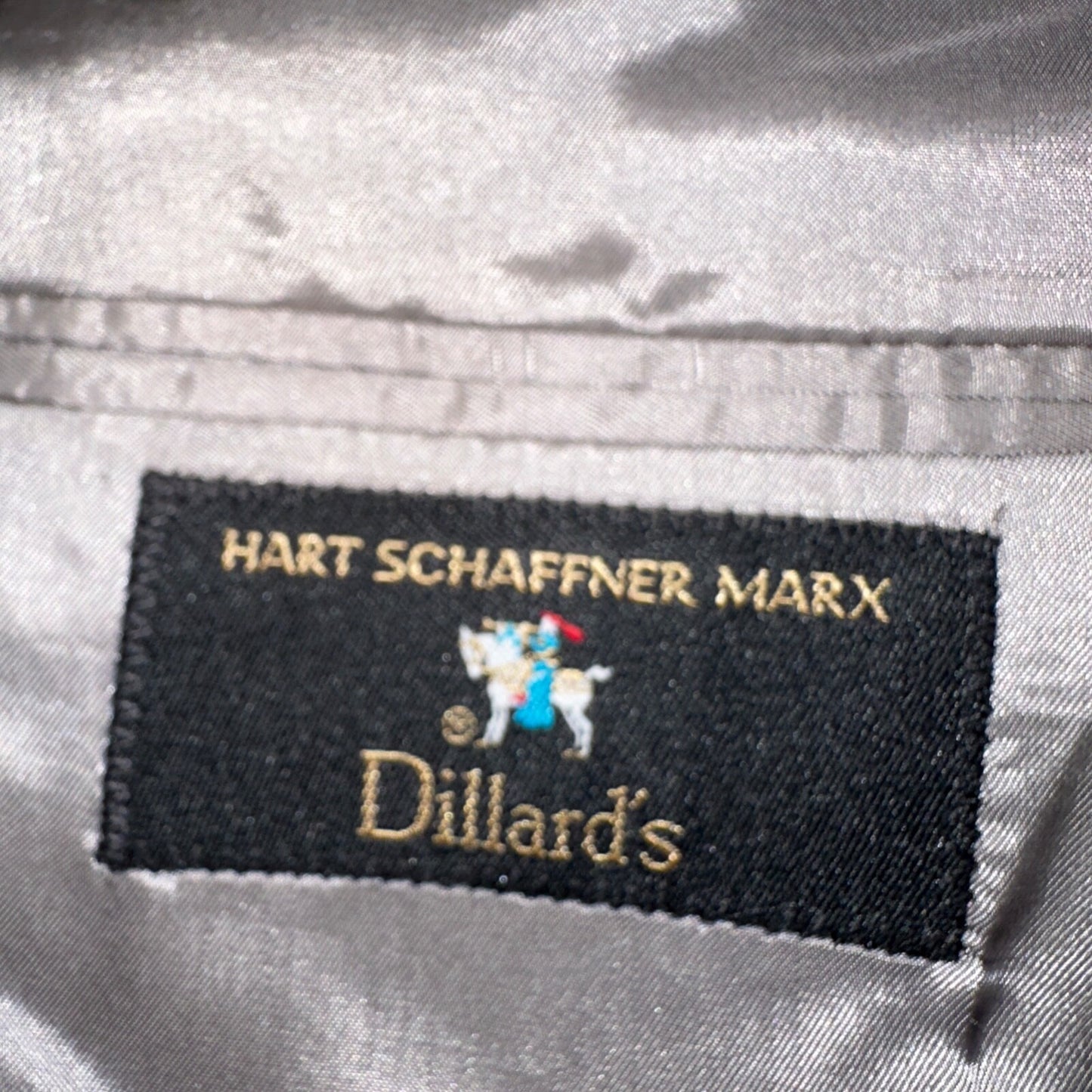 Hart Schaffner Marx Suit Mens 44L Gray Subtle Stripe Zignone USA Dillards 38x29