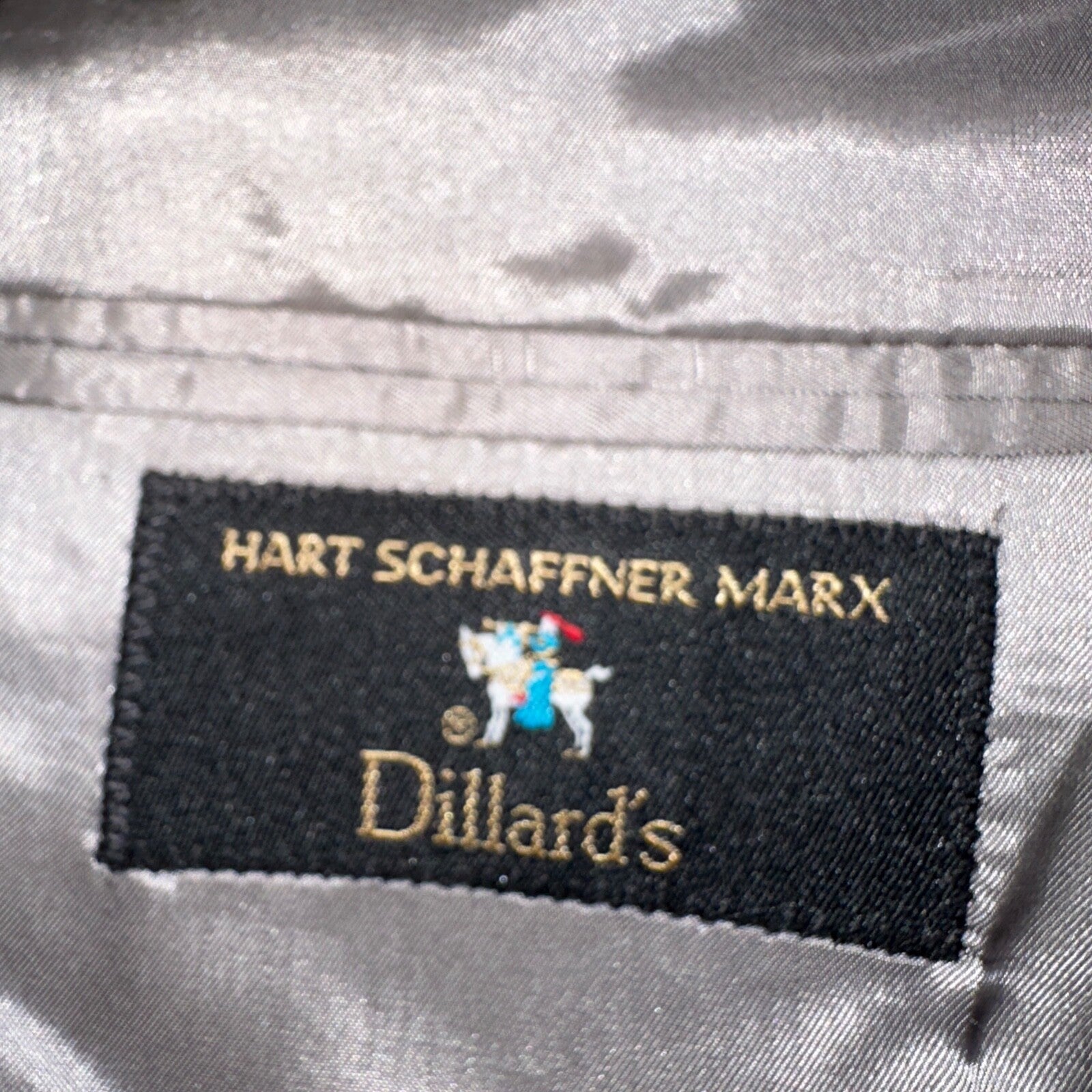 Hart Schaffner Marx Suit Mens 44L Gray Subtle Stripe Zignone USA Dillards 38x29