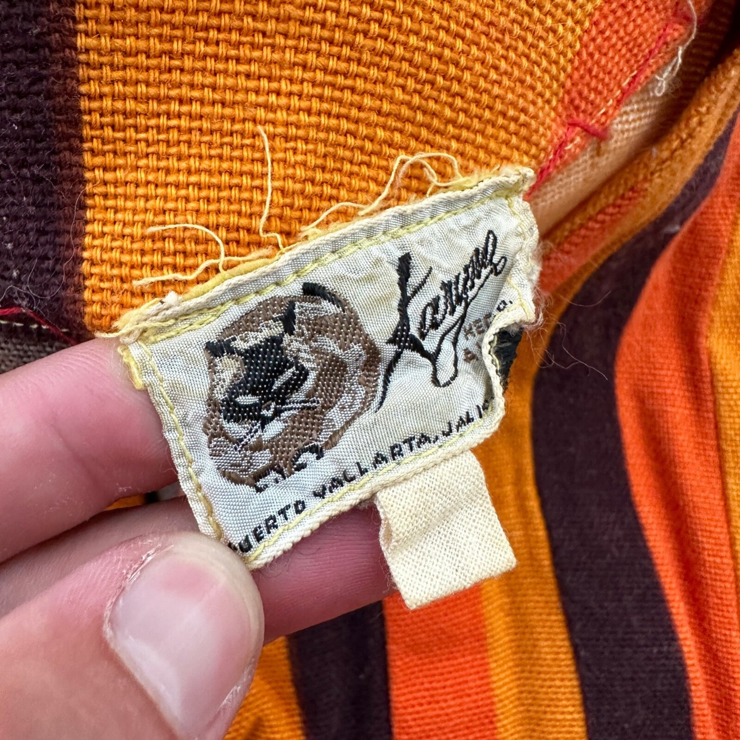 VTG 1960s Rockabilly Womens Dress Summer Skirt 60s 70s Top Orange Mexico Stripe