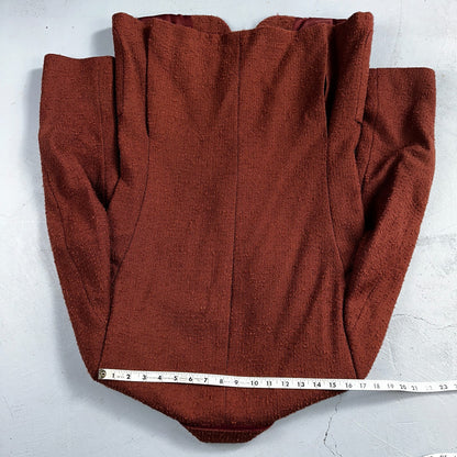 VTG Mens Suit 38 Jacket Sport Coat Rockabilly 80s 90s Red Orange Pierre Cardin