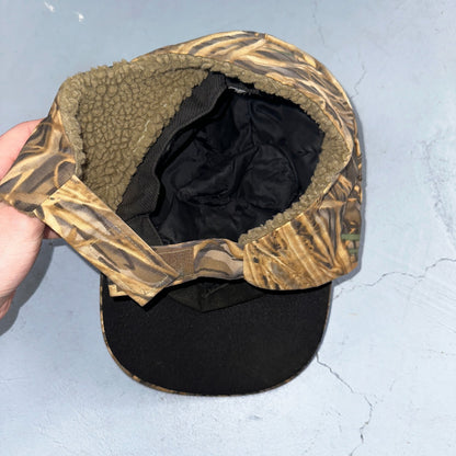 Woodland Ear Flap VTG Hat Cap Snapback Forest Hunting Wood Land Warm M