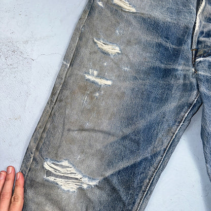 Levis 501 Vintage 80s Redline Selvedge USA XX Jeans Light Wash 34x34 Act 31x30