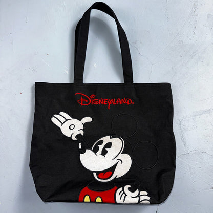 Vintage Walt Disney World Embroidered Tote Bag Black Travel Bag 90s