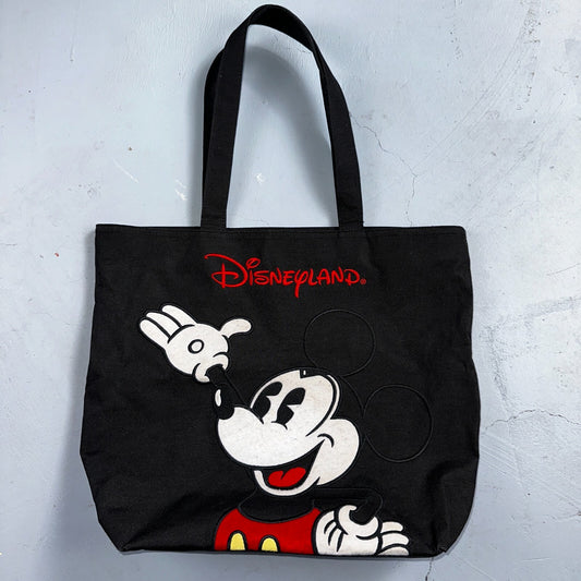 Vintage Walt Disney World Embroidered Tote Bag Black Travel Bag 90s