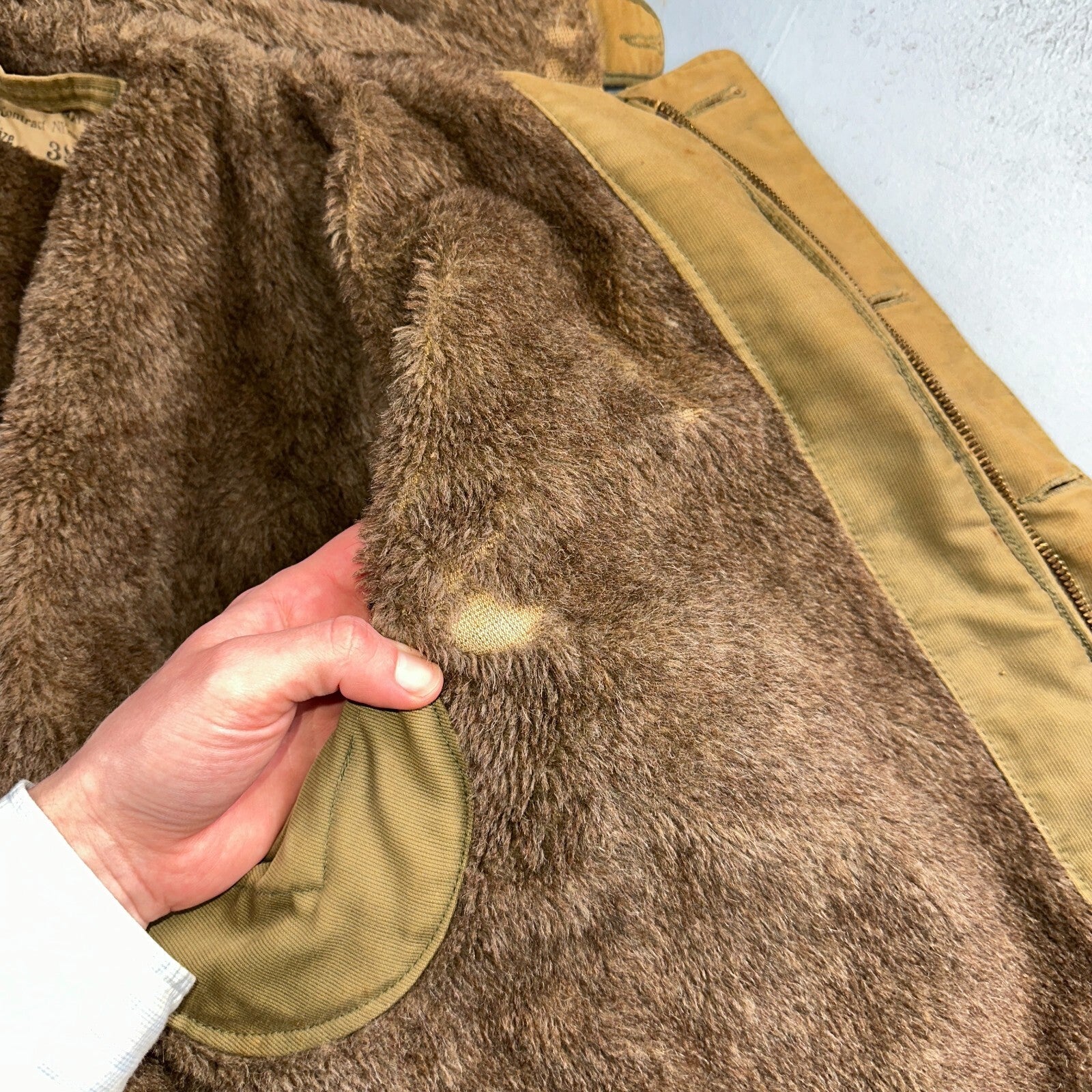 VTG WWII US NAVY USN N1 Deck Jacket Sz 38 Alpaca Stencil Work Coat Rare WW2