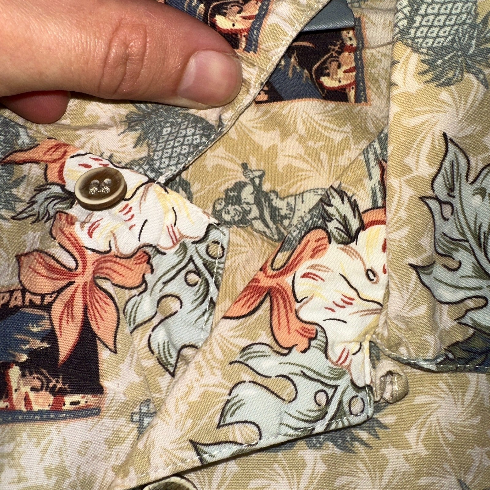 Vintage OP Ocean Pacific PANAIR Plane Hawaiian Men's Shirt Sz. M  Hula Girl