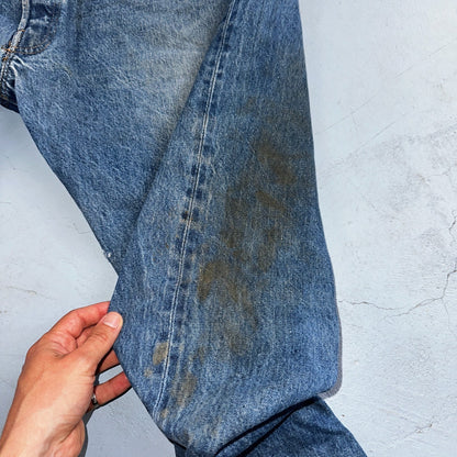 Levis 501 Vintage 80s Redline Selvedge USA XX Jeans Med Wash 48x30 Act 43x27