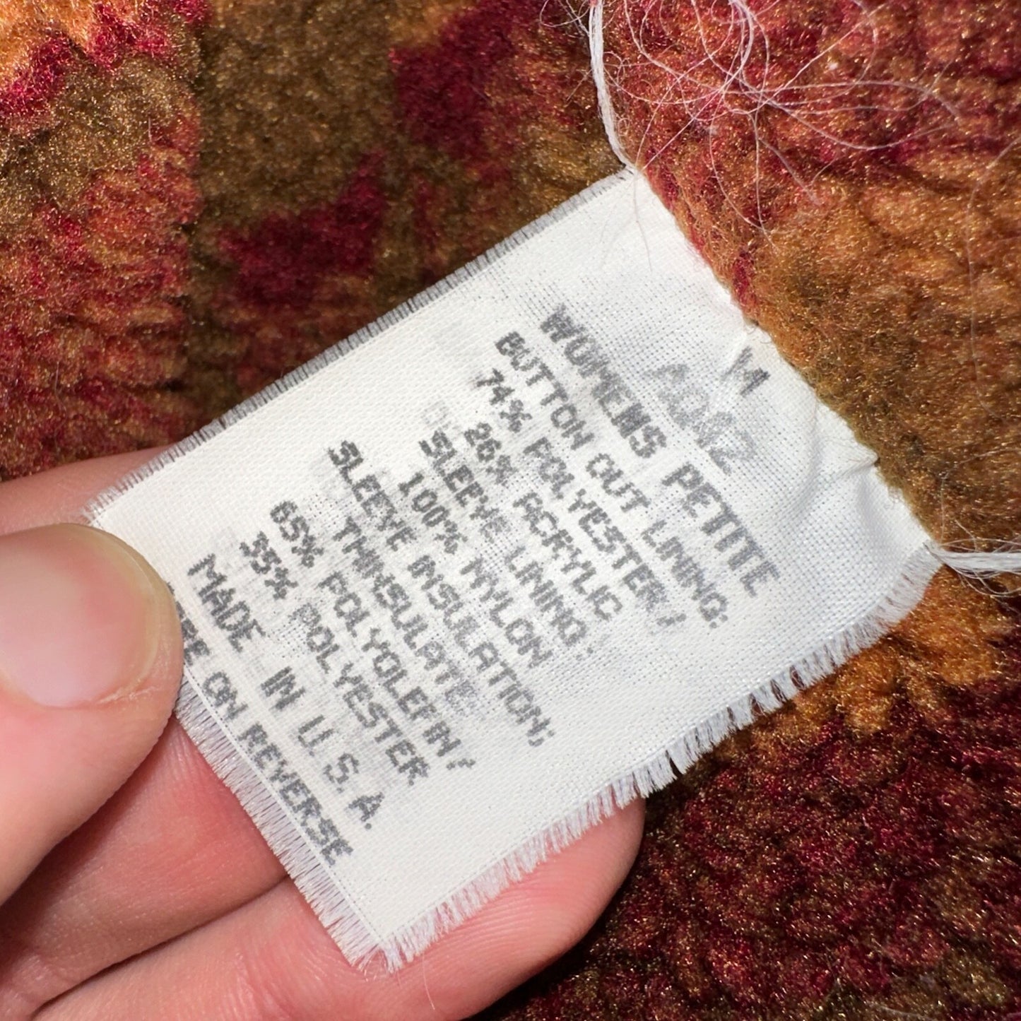 Vintage LL Bean Aztec Fleece Lined Womens Canvas Long Button Duster Coat M