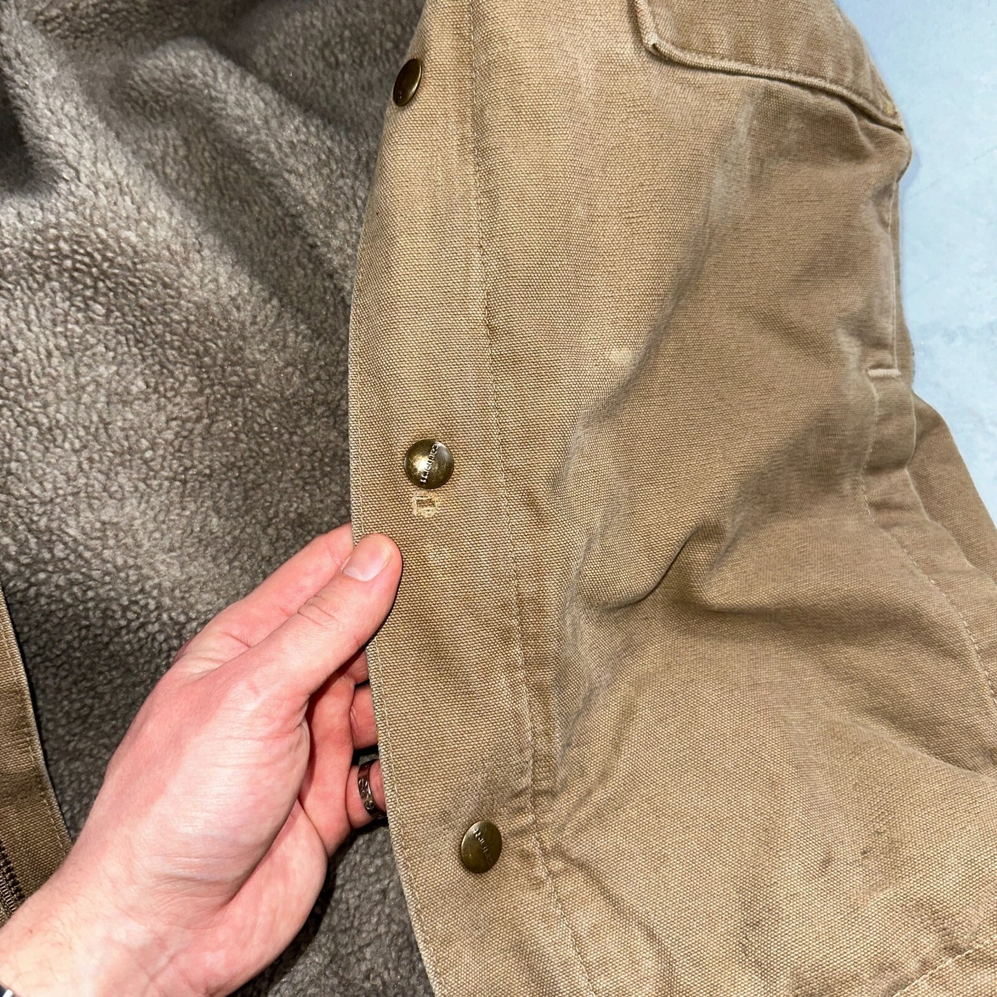 Carhartt VTG Bartlett Jacket 2XL Regular Brown Hooded Sherpa Lined 102285 Y2K