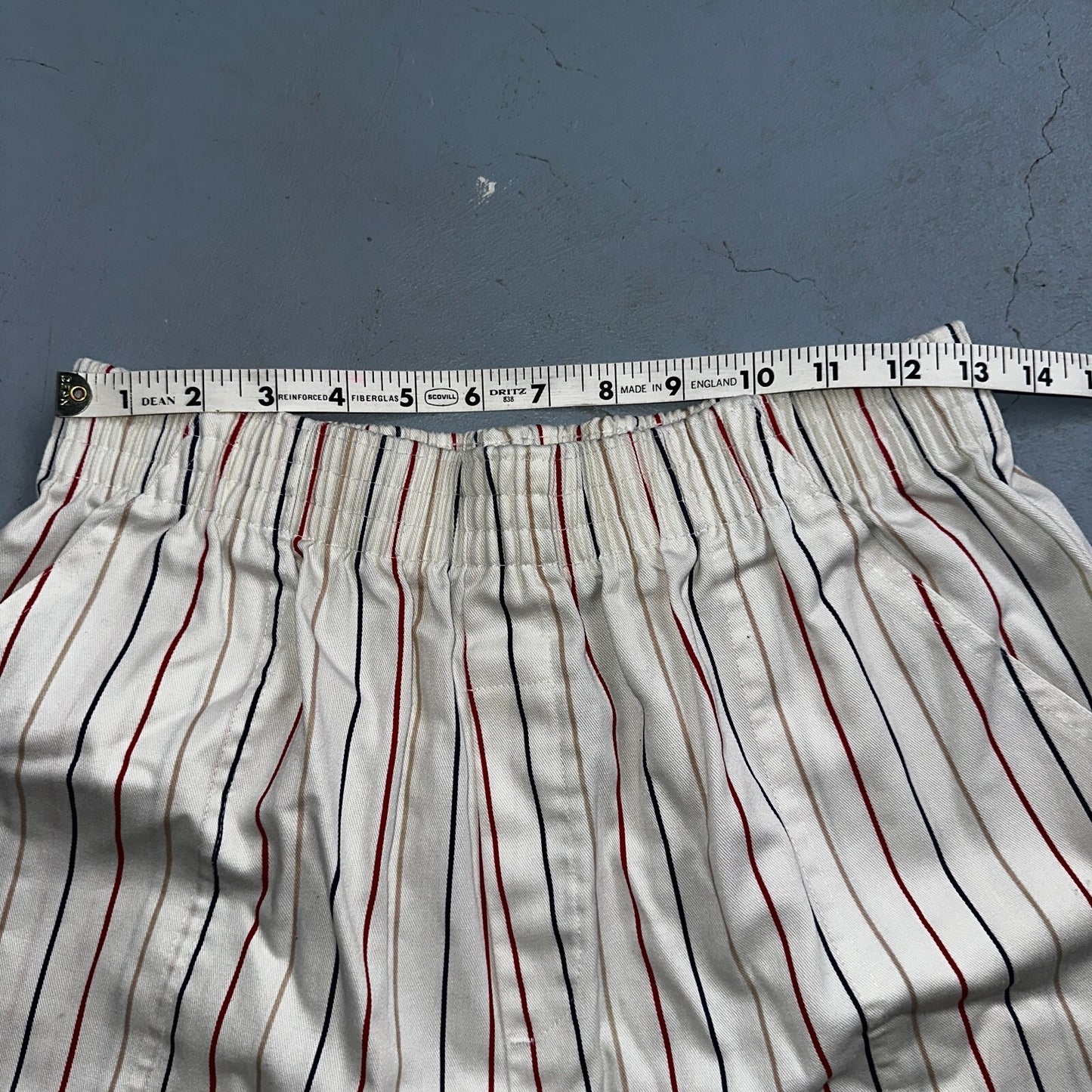 Cabin Creek Shorts Womens 12 Red White Striped Front Cotton Blend High Rise