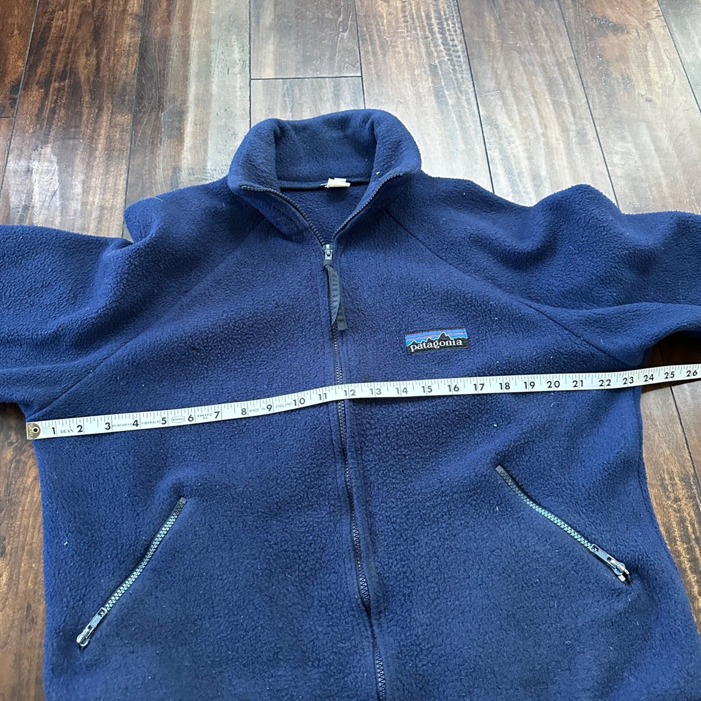 Patagonia Vintage 80s Zip Up Fleece Jacket Navy Blue Full Bomber 90s Deep Pile
