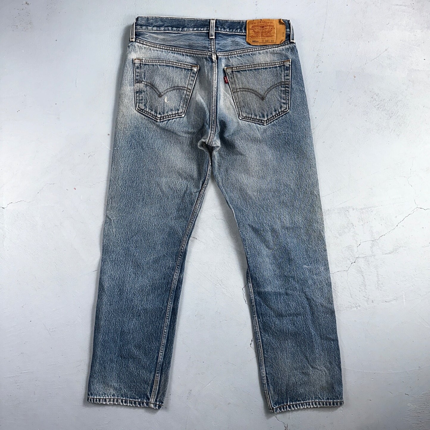 Levis 501 Vintage Y2K Mexico Straight Leg Jeans 34x33 90s Med Wash Act 32x29