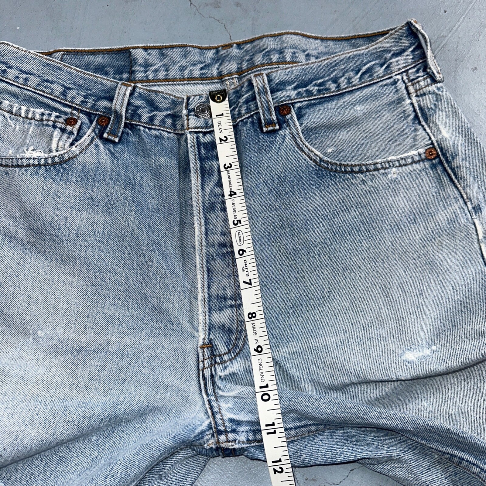 Levis 501 Vintage 90s USA XX Straight Leg Jeans Blue Light Wash 34x34 Act 31x33