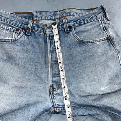 Levis 501 Vintage 90s USA XX Straight Leg Jeans Blue Light Wash 34x34 Act 31x33