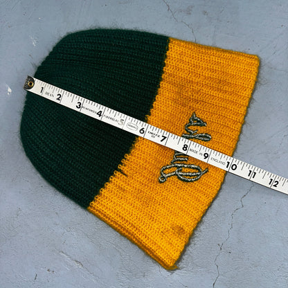 Vintage Oregon Ducks Cuffed Beanie Hat Cap Yellow Green PDX Eugene 80s