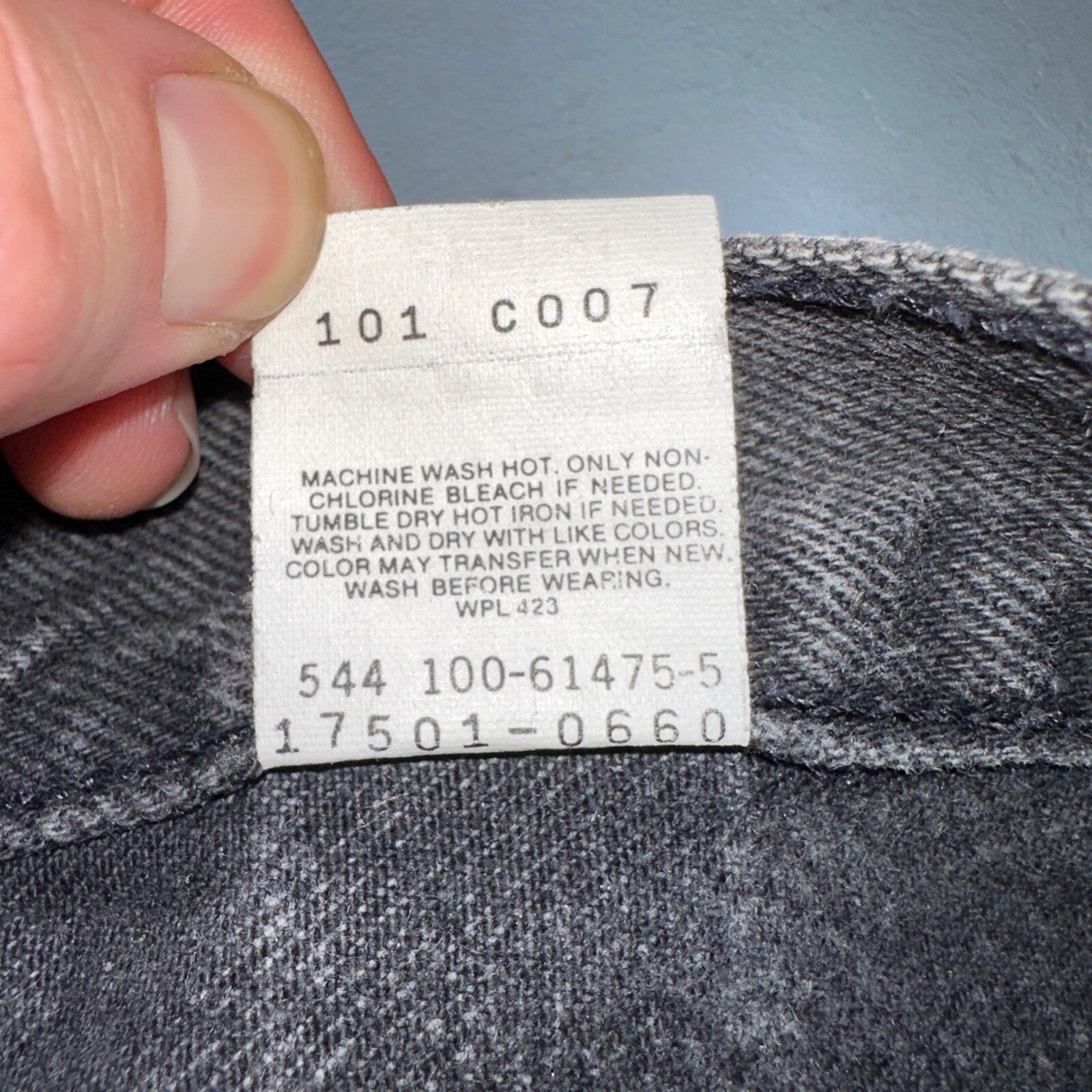 Levis 501 Vintage 90s USA XX Straight Leg Jeans Black Wash 11 Act Altered 27x26