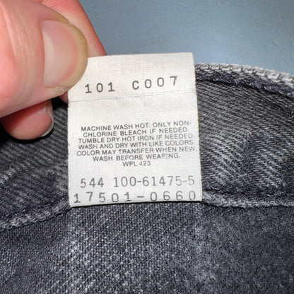 Levis 501 Vintage 90s USA XX Straight Leg Jeans Black Wash 11 Act Altered 27x26