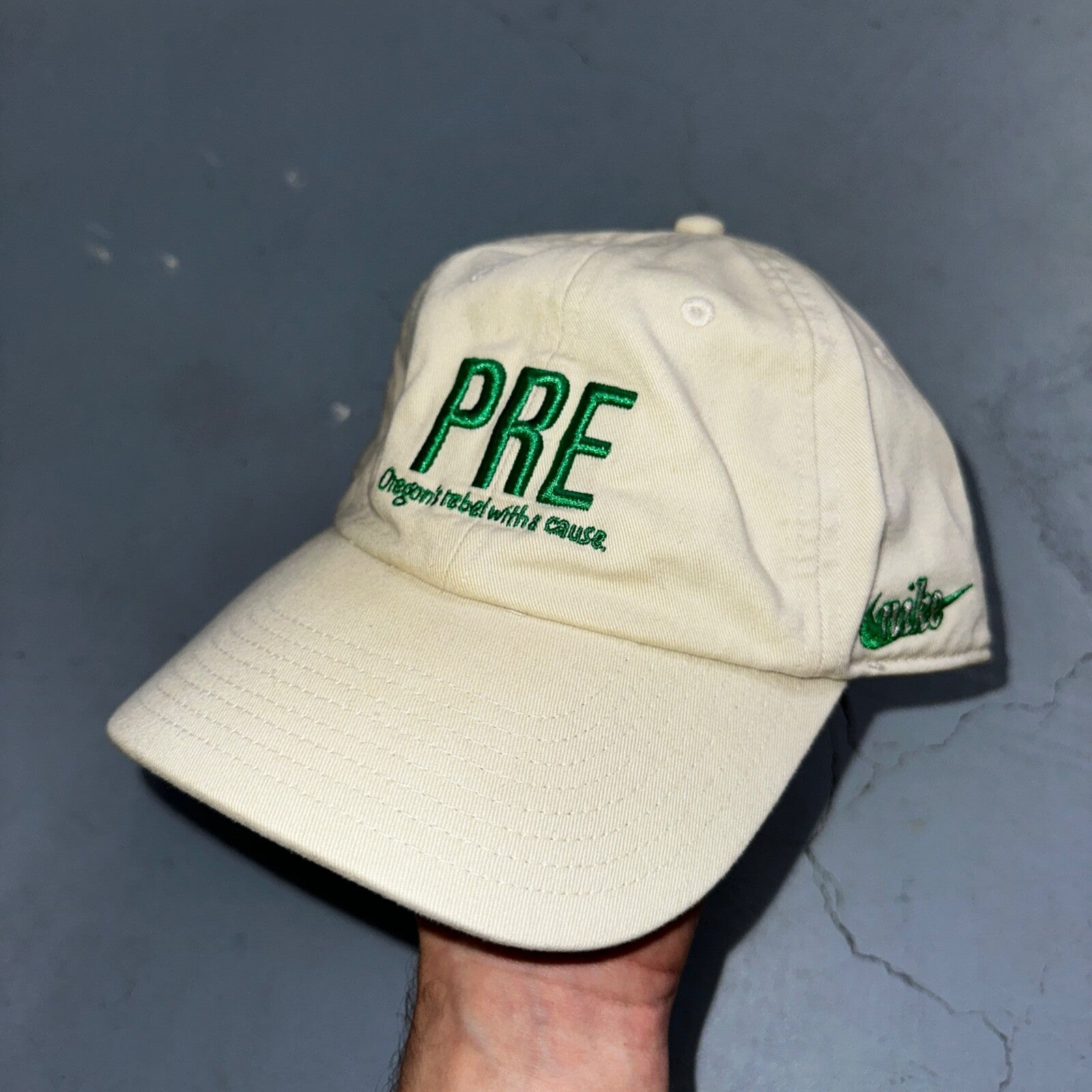 Nike GO PRE Vintage Hat Cap Strap Back Swoosh Stop Tailwind 90s Prefontaine