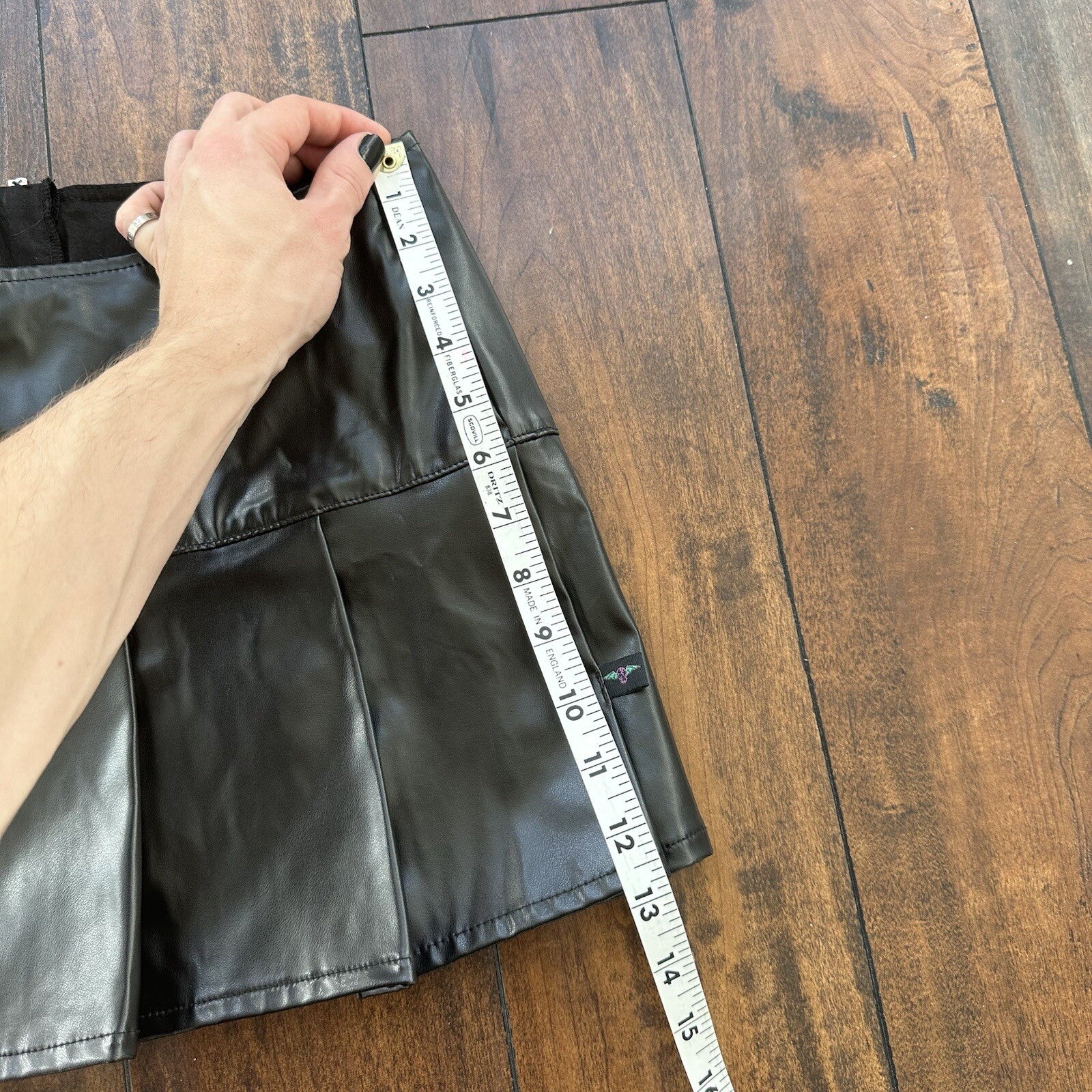 Tripp NYC Vintage M Black Faux Leather Goth Punk Mini Skirt Rare Grunge Y2K 90s