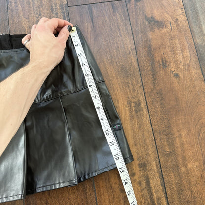 Tripp NYC Vintage M Black Faux Leather Goth Punk Mini Skirt Rare Grunge Y2K 90s