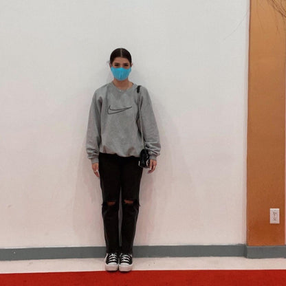 Nike Vintage Crewneck Sweater Gray Center Swoosh Hoodie 90s Charli D'amelio