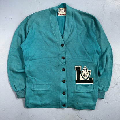 VTG Albion Award Sweater Varsity Letterman Button Cardigan Rockabilly UNC Knit