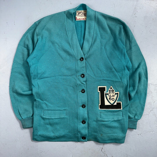 VTG Albion Award Sweater Varsity Letterman Button Cardigan Rockabilly UNC Knit