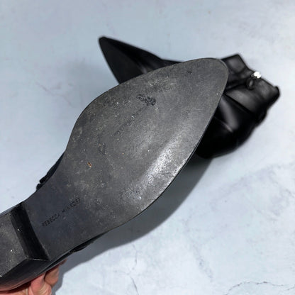 Rebecca Minkoff Boots Kichi Pointed Toe Bootie Black Leather Size 9.5