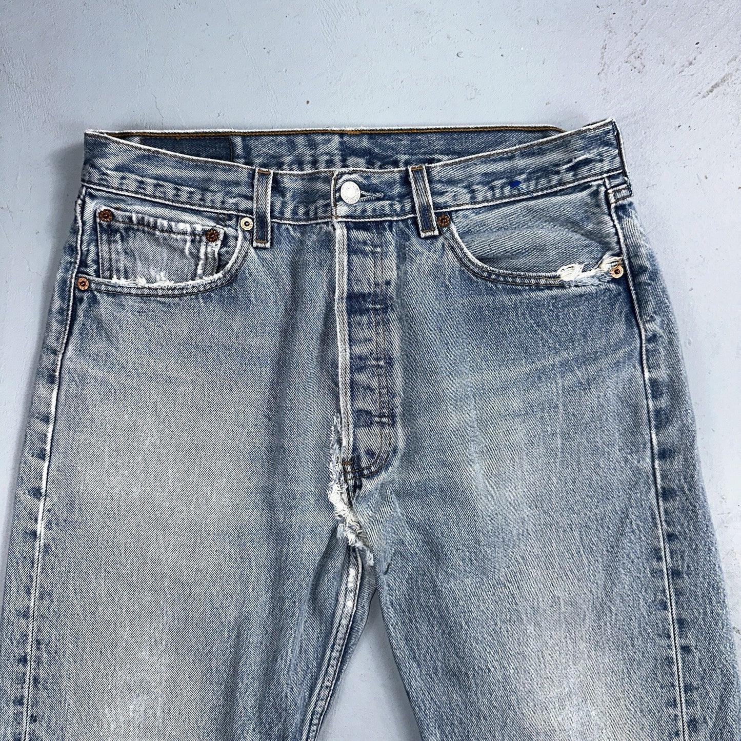 Levis 501 Vintage 90s Mexico Straight Leg Jeans 34x36 Y2K Light Wash Act 31x31
