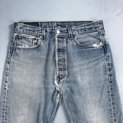 Levis 501 Vintage 90s Mexico Straight Leg Jeans 34x36 Y2K Light Wash Act 31x31