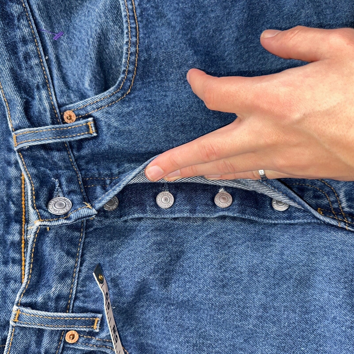 Levis 501 Vintage 90s USA XX Straight Leg Jeans Blue Med Wash 34x30 Act 32x27