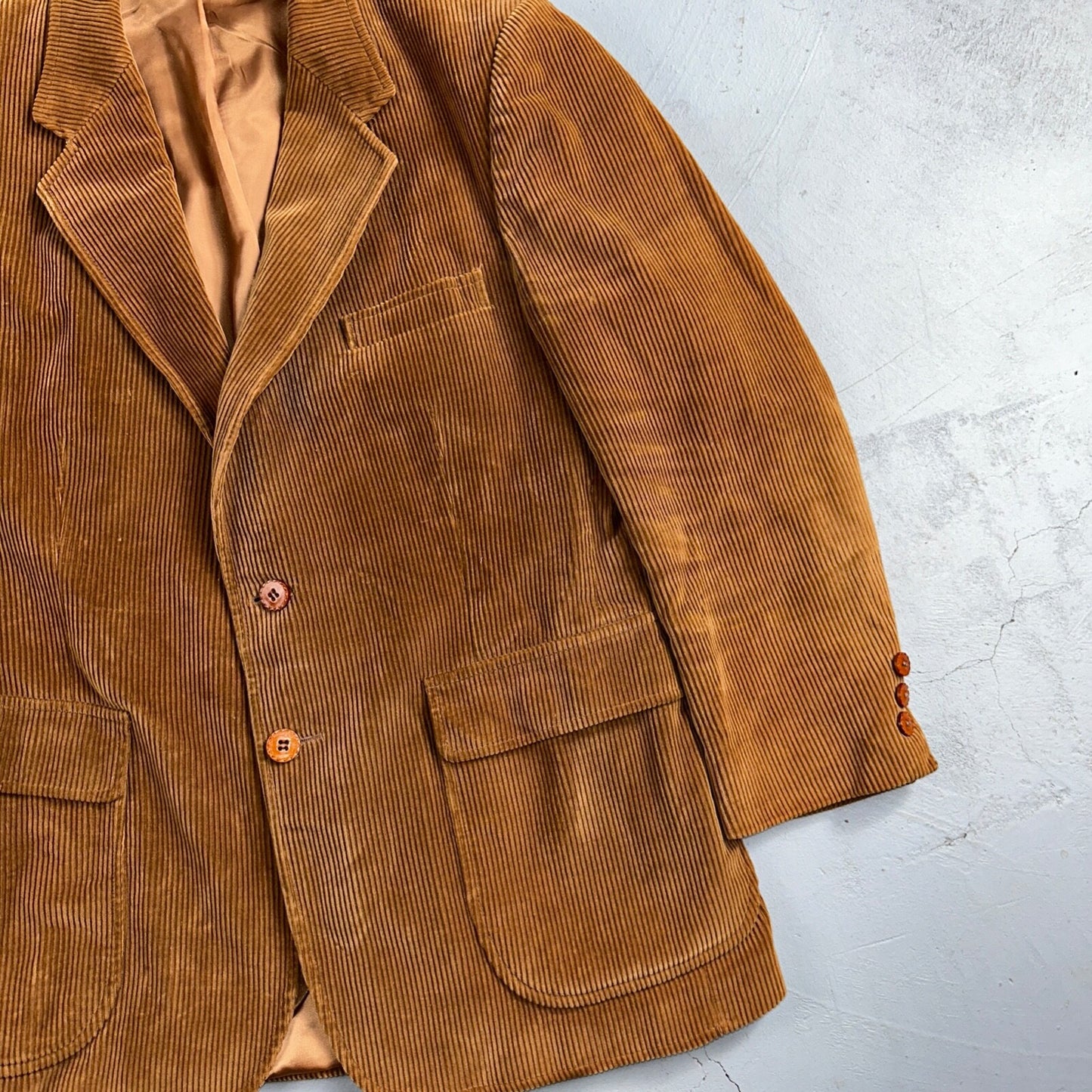 VTG Mens Suit 40 Jacket Sport Coat Rockabilly 80s 90s Corduroy Brown Short