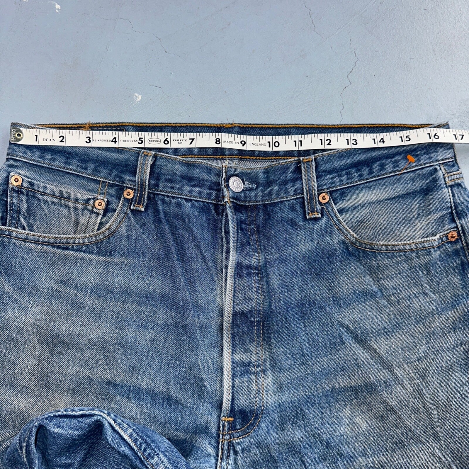 Levis 501 Vintage 90s Mexico Straight Leg Jeans 36x30 Y2K Med Wash Act 33x27