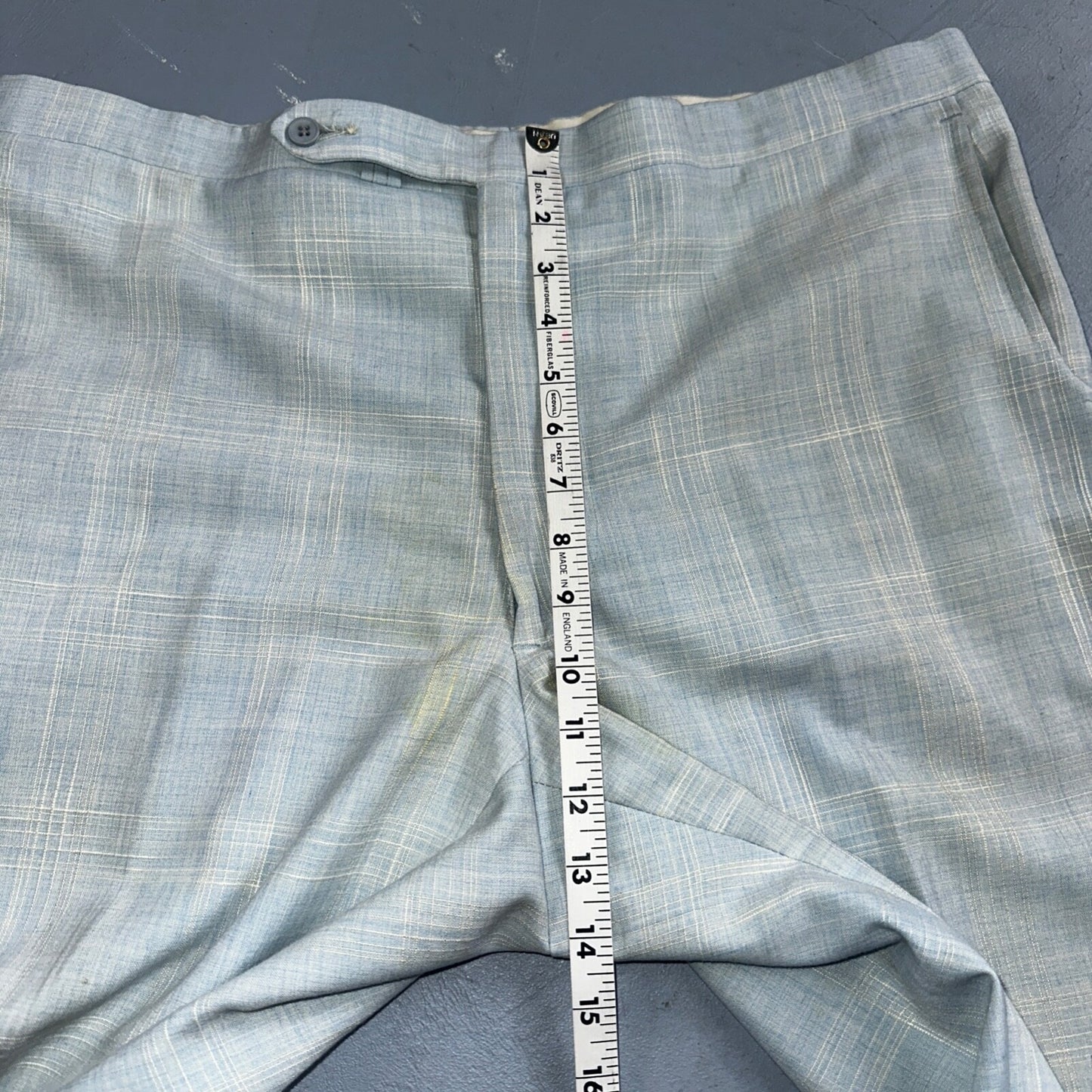 VTG Mens 3 PC Suit 44 Jacket Coat Pants Vest Plaid Rockabilly 70s Stained