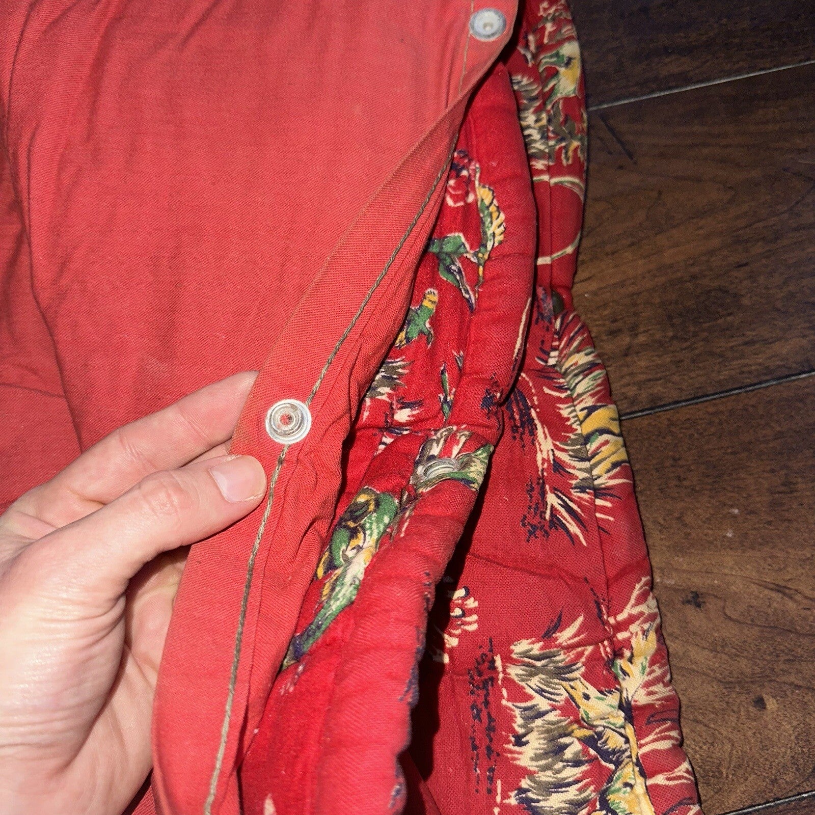 Vtg Sleeping Bag Canvas Red Duffle Bag USA Bell System Talon 1940s 40s 50s WWII