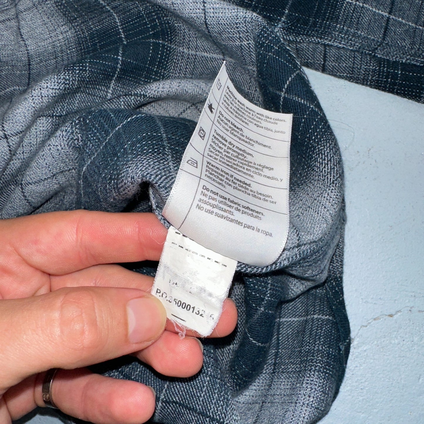 Carhartt M Regular Flannel Shirt Blue Down Grey Workwear Casual 102828 437